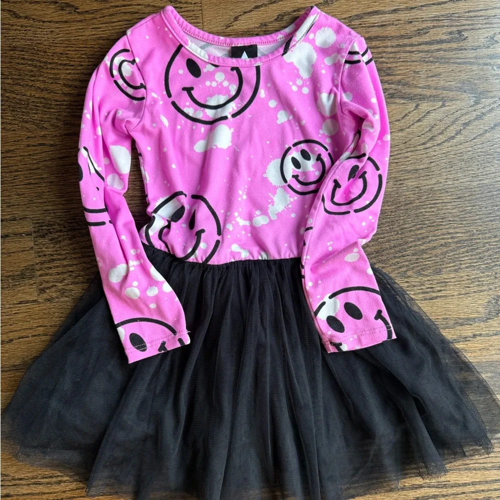 PixieLane Simply Soft Long Sleeve Be Happy Tulle Dress - Picture 1 of 3